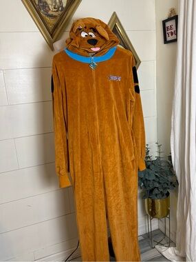 SCOOBY DOO Puppy Dog Plush Halloween Costume Jumpsuit Rubies Adult XS Small